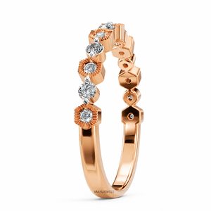 Anillo de Boda de Lujo con Diamantes Cultivados en Laboratorio, Corte Redondo, Multicorte, para Mujer, en Oro de 10K, 14K, 18K, Plata 925, 935 - Product Image 3