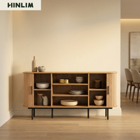 Aparador Moderno de Madera con Diseño Escandinavo y Patas Metálicas para Comedor