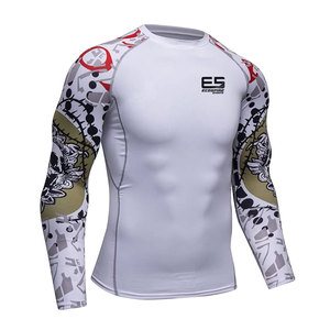 บริการ OEM เสื้อคอมเพรสชั่นผู้ชายคุณภาพสูง ผลิตตามสั่ง ขายดี แห้งเร็ว ระบายอากาศได้ดี ผลิตจากผ้าสแปนเด็กซ์/โพลีเอสเตอร์ - Product Image 4