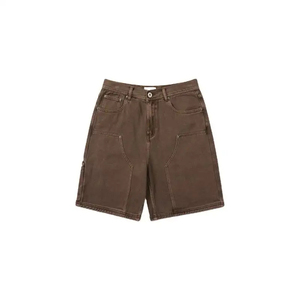 Shorts en jean décontractés pour hommes, coupe ample, style urbain chic, avec bords bruts, haute qualité, forte demande, avec marque privée - Product Image 1