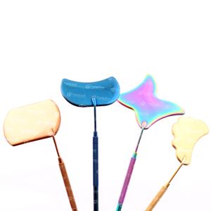 Modèle d'applicateur de beauté en acier inoxydable de nom de marque personnalisé de poignée de miroir d'extension de cils à pointe plate multifonctionnelle en gros - Product Image 5