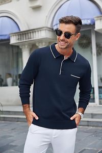 Camiseta de Punto de Manga Corta para Hombre, con Ribete en Contraste, Cuello Redondo, Bolsillo en el Pecho, Corte Ajustado, Ecológica, 100% Algodón, Estilo Casual Elegante y Ligero - Product Image 5