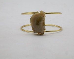 Bracelets manchette Druzy en argent allemand, bracelet manchette ouvert réglable en pierre Druzy, bijoux fantaisie en pierres précieuses pour femme - Product Image 3