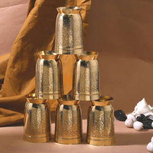 Royal Brass Luxury Tumbler <b>Large</b> Capacity Reusable Leak-Proof Food <b>Safe</b> Portable Unisex Gift for Wedding Home & Office Use - Product Image 2