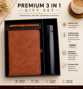 Premium Personalized 3 in 1 Gift Set Notebook Gift <b>Box</b> with Metal Pen and 500ml Insulated Bottle for Business Corporate Gifting - Product Image 4