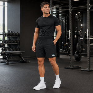 Men's Solid Mid Waist Breathable Quick Dry <b>Mesh</b> Shorts Elastic Waist Sports Training Casual Short <b>Pants</b> OEM Custom Logo - Product Image 6
