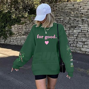 เสื้อสเวตเชิ้ตผู้หญิงสำหรับฤดูหนาว ทรงหลวม สีพื้น พิมพ์ลาย DTF ทันสมัย คุณภาพสูง เป็นมิตรกับสิ่งแวดล้อม ระบายอากาศได้ดี ผลิตจากผ้าฝ้าย 100% - Product Image 4