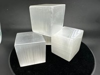 Cubo de Cristal de Selenita y Ágata Hecho a Mano, Cargado con Reiki, Gema Curativa, Equilibrio de Chakras, Alivio de la Ansiedad, Meditación, Amuleto para el Hogar