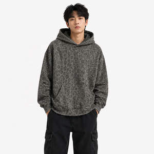 Men's Pullover Hooded <b>Sweatshirt</b> Regular Sleeve 100% Cotton French Terry Washed Breathable Windproof Pocket Design Solid - Product Image 1