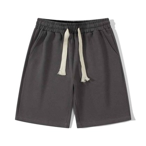 Shorts Bermuda en Coton Noir Uni pour Homme avec Cordon de Serrage à la Taille, Style Décontracté, Taille Mi-Haute, Tissu Tricoté Respirant - Product Image 5