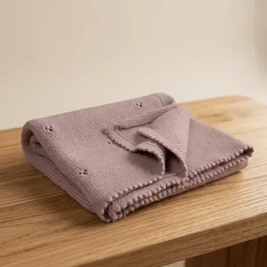 Couverture douce en tricot pour bébé, coton biologique, couverture d'emmaillotage pour nouveau-né, literie douillette neutre pour la chambre de bébé, enveloppe douce pour nourrisson - Product Image 5