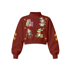 Sudadera de mujer rosa con lentejuelas bordadas de flamenco navideño, hombros caídos, cuello redondo, venta al por mayor, sudadera de otoño/invierno para mujer - Product Image 2