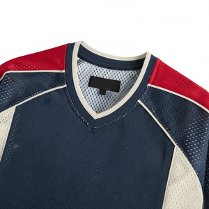 Jersey Deportivo Antibacterial de Malla Transpirable con Estampado Personalizado, Cuello en V Retro, Talla Grande, Correa Ajustable, para Hombre, Verano - Product Image 3