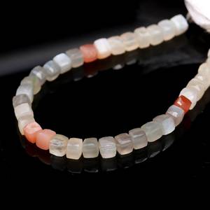 Cuentas de piedra lunar natural multicolor en forma de caja, hebras de gemas de 6 mm a 9 mm, cuentas sueltas para la fabricación de pulseras y joyería, venta al por mayor. - Product Image 2