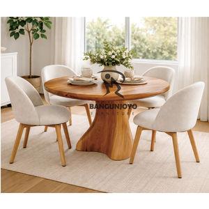 Round Wood Dining <b>Table</b> Scandinavian Modern Design Durable Restaurant Furniture - Product Image 3