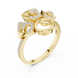 Anillo de Diamantes Cultivados en Laboratorio con Diseño Floral en Espiral, Oro Blanco de 18 Quilates con Baño de Rodio, Minimalista, Certificado, para Compromiso, Boda, Uso Diario - Product Image 6