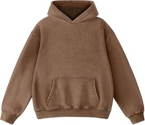 Sudadera con Capucha de Algodón 100% Lavado al Ácido, Estilo Vintage, Urbana, de Gran Gramaje, Oversize, Unisex, de Alta Calidad - Product Image 4