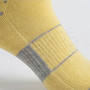 <b>Men's</b> Crew <b>Socks</b> Solid <b>Yellow</b> Knitted Breathable Cotton Spandex Daily Wear Regular Style Spring - Product Image 5