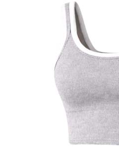 Ensemble deux pièces gris pour femme : Crop top extensible sans manches à col rond et mini-jupe taille haute moulante – Tenue d'été sportive - Product Image 5