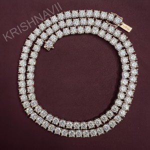 Élégante Chaîne à Maillons en Moissanite VVS Taille Émeraude 4MM Plaqué Or 18K pour Hommes et Femmes, Collier Hip Hop Luxe Givré, Bijou Tendance, Cadeau - Product Image 5
