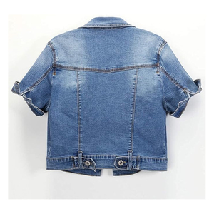 Women's Light Blue <b>Denim</b> <b>Jacket</b> Long Sleeve <b>Crop</b> Top Casual Stonewashed Button Front Winter Vintage Breathable Wear - Product Image 3
