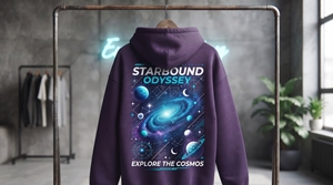 Sweat-shirt à capuche oversize pour homme, motif astronaute, streetwear, en mélange polyester/coton, pour l'hiver - Product Image 2