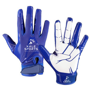Guantes de Fútbol Americano al Por Mayor a Precio de Fábrica con Diseño de Logotipo Personalizado, Material de Cuero, Guantes de Entrenamiento para Adultos - Product Image 1