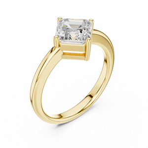 Asscher Cut Diamond Yellow Gold <b>Ring</b> Elegant Solitaire GRA Certified Fine Design Jewelry <b>Crafted</b> From Solid 14k Yellow Gold - Product Image 4