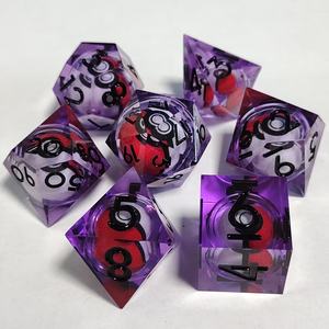 Ensemble de dés en résine écologique gravés avec logo personnalisé D20 D4 D6 D8 D10, paillettes, pour jeux de société Dungeons and Dragons Dnd, Trpg, Cthulhu, Coc - Product Image 3