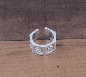 <b>Silver</b> Plated Flower Band <b>Ring</b> Dainty <b>Adjustable</b> Engagement <b>Ring</b> Nature Inspired Jewelry Anniversary Gift for He - Product Image 5