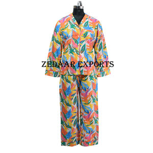 Women's Summer <b>PJ</b> <b>Set</b> Best Quality Cotton Printed with Unique Patterns Sleepwear - Product Image 3