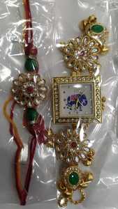 Premium Quality Rakhi Combo Kashmiri Watch With Rakhi Beautiful Elegant Design Rakhi For Raksha Bandhan Rakhi Gift For <b>Sister</b> - Product Image 1