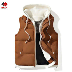 Gilets matelassés Ryan Pro Gear pour hommes, design personnalisé, rembourrage en polyester, tissu confortable avec logo personnalisé, col à capuche - Product Image 3