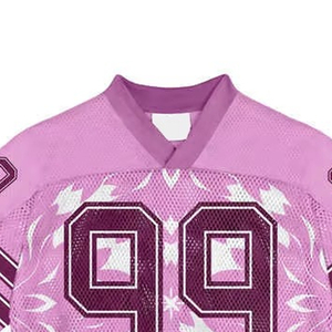 Camiseta de fútbol americano de malla oversize personalizada para mujer y jóvenes, estilo hip hop, ropa deportiva urbana - Product Image 6