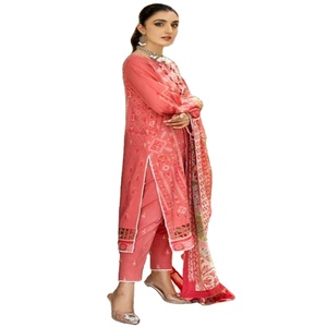 Original marca paquistaní Chikan Kari césped trajes de 3 piezas Riaz artes bordado transpirable Natural TEHZEEB Pakistán ropa - Product Image 1