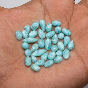 Pierre précieuse Larimar bleu naturel |   Bagues Statement en Argent Poli à la Main avec Effet de Couleur Changeante |   Bijoux faits main de créateur, cadeau pour elle - Product Image 3