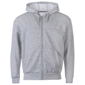 Sudadera con Capucha Gris Claro para Hombre, Corte Regular, Cierre Frontal con Cremallera, Informal, de Forro Polar, para Otoño, Color Sólido, Tejido de Punto - Product Image 4