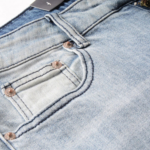 Pantalon en jean pour homme de haute qualité, avec logo personnalisé, options de couleurs personnalisées, broderie délavée pour l'hiver, style urbain, jean décontracté uni - Product Image 6