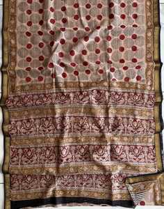 Sarees de Algodón Hechos a Mano con Estampado en Bloque al por Mayor, Ropa Étnica Tradicional India, Diseños Florales con Blusa - Product Image 3