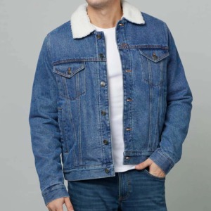 Nouvelle arrivée, veste d'hiver élégante, écologique, respirante, imperméable pour homme, denim, col montant, poche déchirée, grande taille - Product Image 6