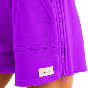 Top Quality Women's Solid Color Knitted Shorts Mid Waist Elastic Waist Regular Fit Casual Style Breathable Cotton Sweat Shorts - Product Image 4