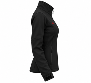 OEM Premium Women's Black <b>Fleece</b> <b>Lined</b> Softshell <b>Jacket</b> Custom Logo Full Zip <b>Waterproof</b> Outdoor Coat Wholesale Bulk Supplier - Product Image 3