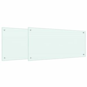 Lot de 2 crédences de cuisine en verre trempé blanc de 35,43 x 15,75 pouces, améliorez l'esthétique et la durabilité de votre cuisine - Product Image 2