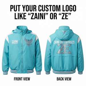 120 GSM Premium Polyester <b>Men</b> Windbreaker <b>Jacket</b> Aqua Blue <b>White</b> Shoulder Panels Custom Embroidery Heat Transfer Logo - Product Image 1