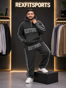 Ensemble de survêtement personnalisé pour homme, sweat à capuche et pantalon de jogging épais, imprimé DTG, strass, streetwear, coupe oversize, marque privée OEM - Product Image 3