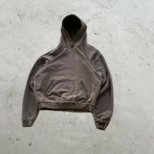 Custom Streetwear Black Hoodies Mens Blank Casual 450gsm Heavyweight French Terry Vintage Distressed Men Acid Wash <b>Zip</b> up Hoodie - Product Image 4
