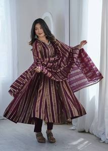 Robe en soie verte, longueur cheville, tenue décontractée traditionnelle pour femmes, coupe ample, sans plis, toutes saisons, style Inde Pakistan - Product Image 5