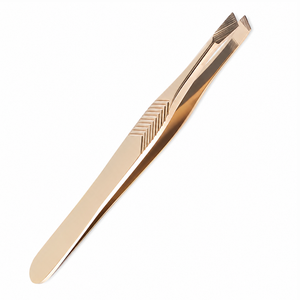 Pinza Profesional para Cejas de Acero Inoxidable con Punta Inclinada, Herramienta de Depilación y Maquillaje - Product Image 1