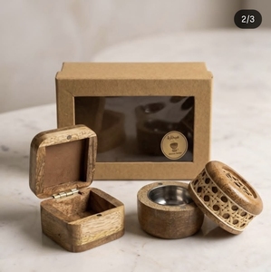 Quemador de incienso Mubkhar de madera hecho a mano, soporte decorativo para incienso, para fragancia del hogar árabe, ceremonia, decoración religiosa - Product Image 5