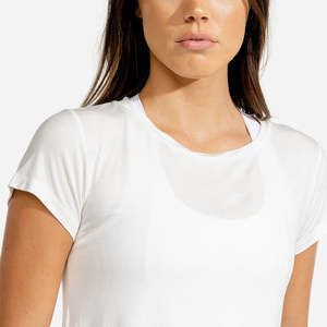Premium <b>Women</b> Plain <b>White</b> <b>Crop</b> <b>Top</b> T Shirt Soft Stretch Slim Fit Summer Casual Wear Custom Logo <b>Crop</b> <b>Top</b> t Shirt <b>For</b> <b>Women</b> - Product Image 2